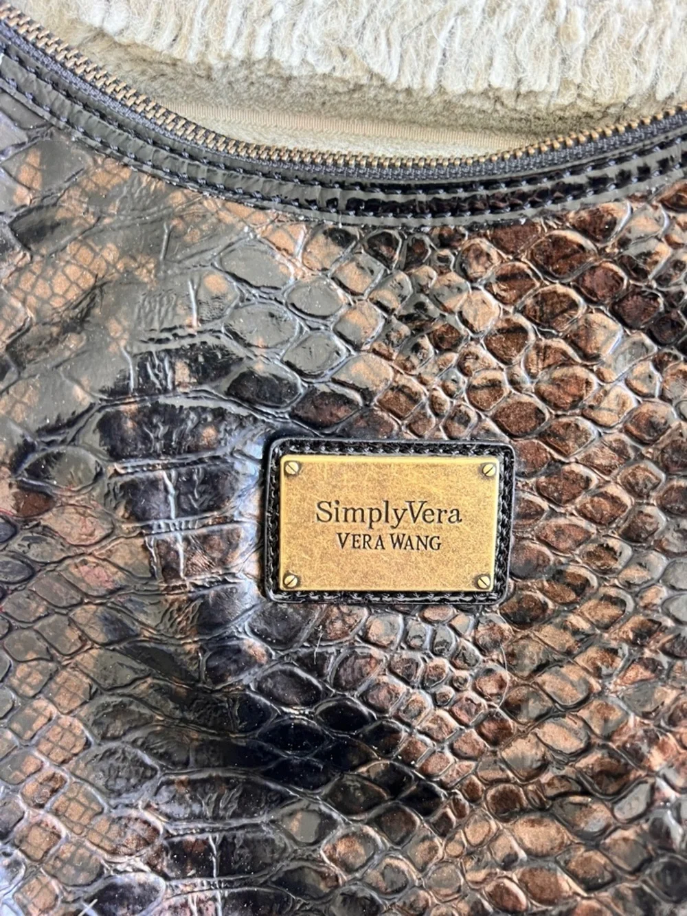 Simply Vera by Vera Wang Faux Snakeskin Shoulder Bag